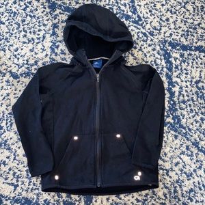 Gap fit small 6-7 black zip up hoodie- washed but not worn.